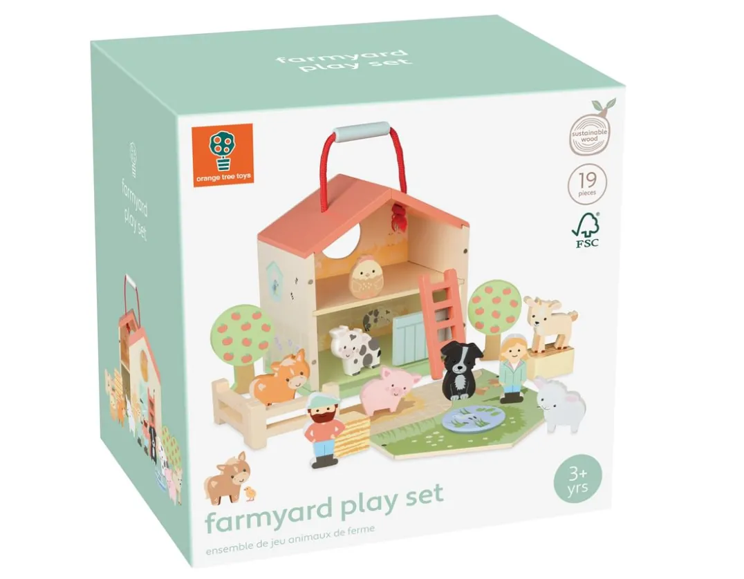 Farmyard Play Set - 19 Wooden Pieces<Orange Tree Toys Clearance