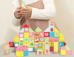 Sweet Cube Blocks - 68 Wooden Pieces<Classic World Online