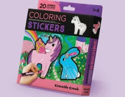 Unicorn Colouring Stickers - Set of 20 with 5 Crayons<Crocodile Creek Hot