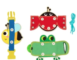 Wooden Skills Board - Buckle, Button, Lace<Tooky Toy Sale