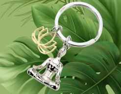 Yoga Keyring - Chrome Plated Metal<Troika Outlet